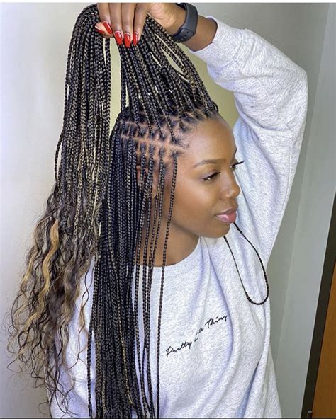 small braids to the back long